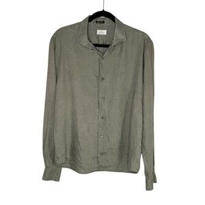 DSTREZZED Olive Green Linen Jagger Shirt size XL
